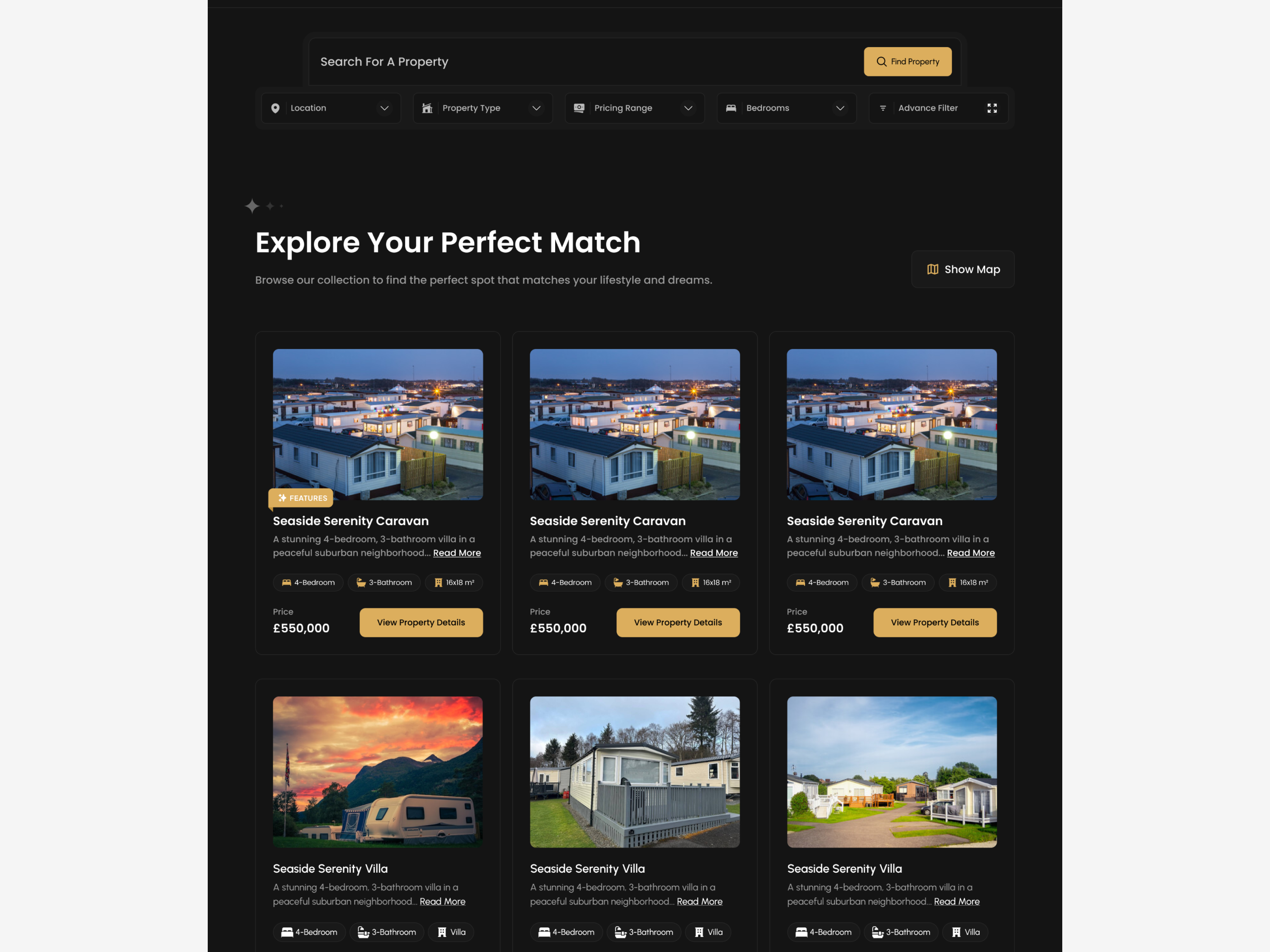 Fig. 02: Property Listings — Grid View
