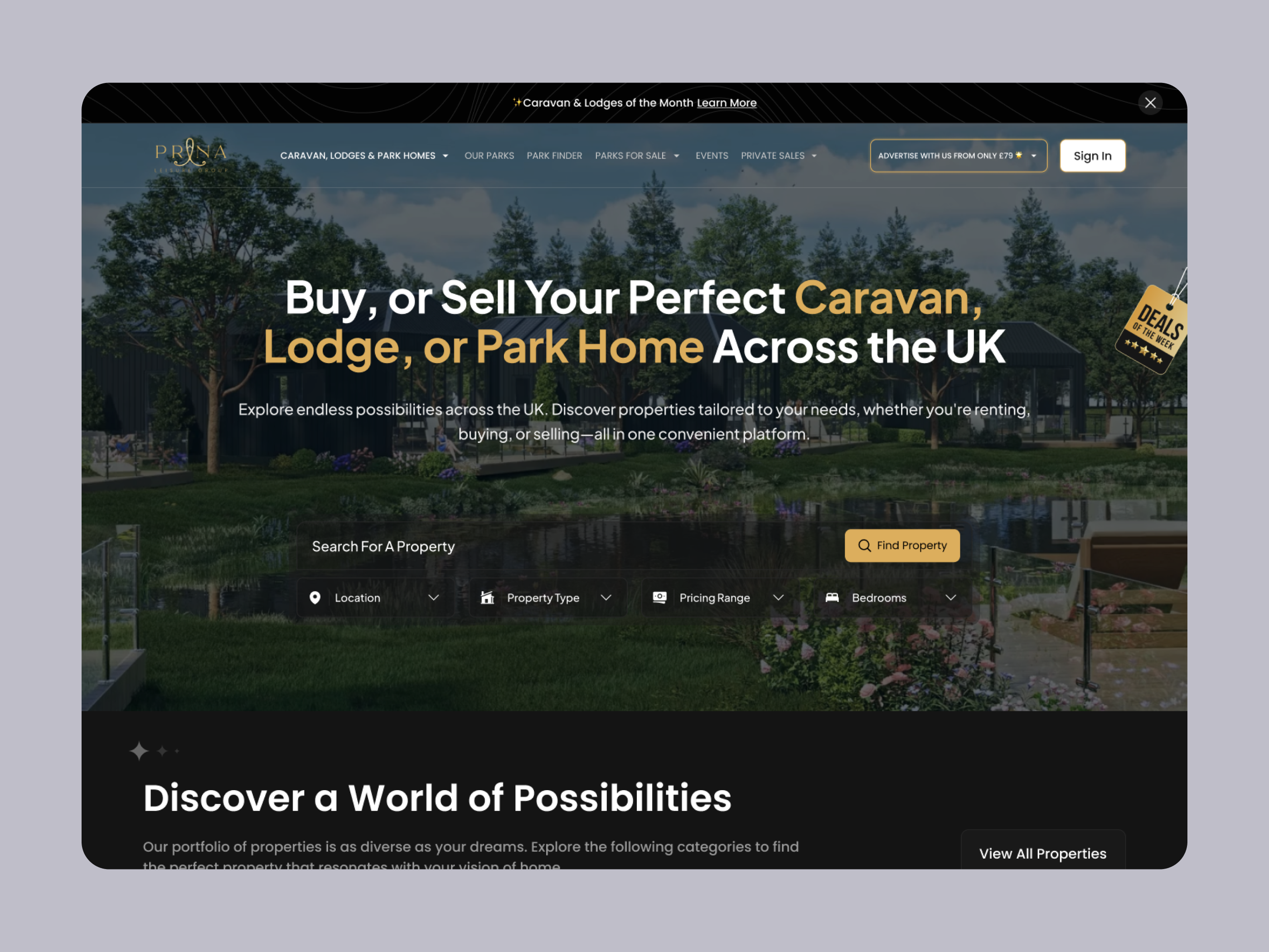 Fig. 01: Homepage — Landing & Discovery