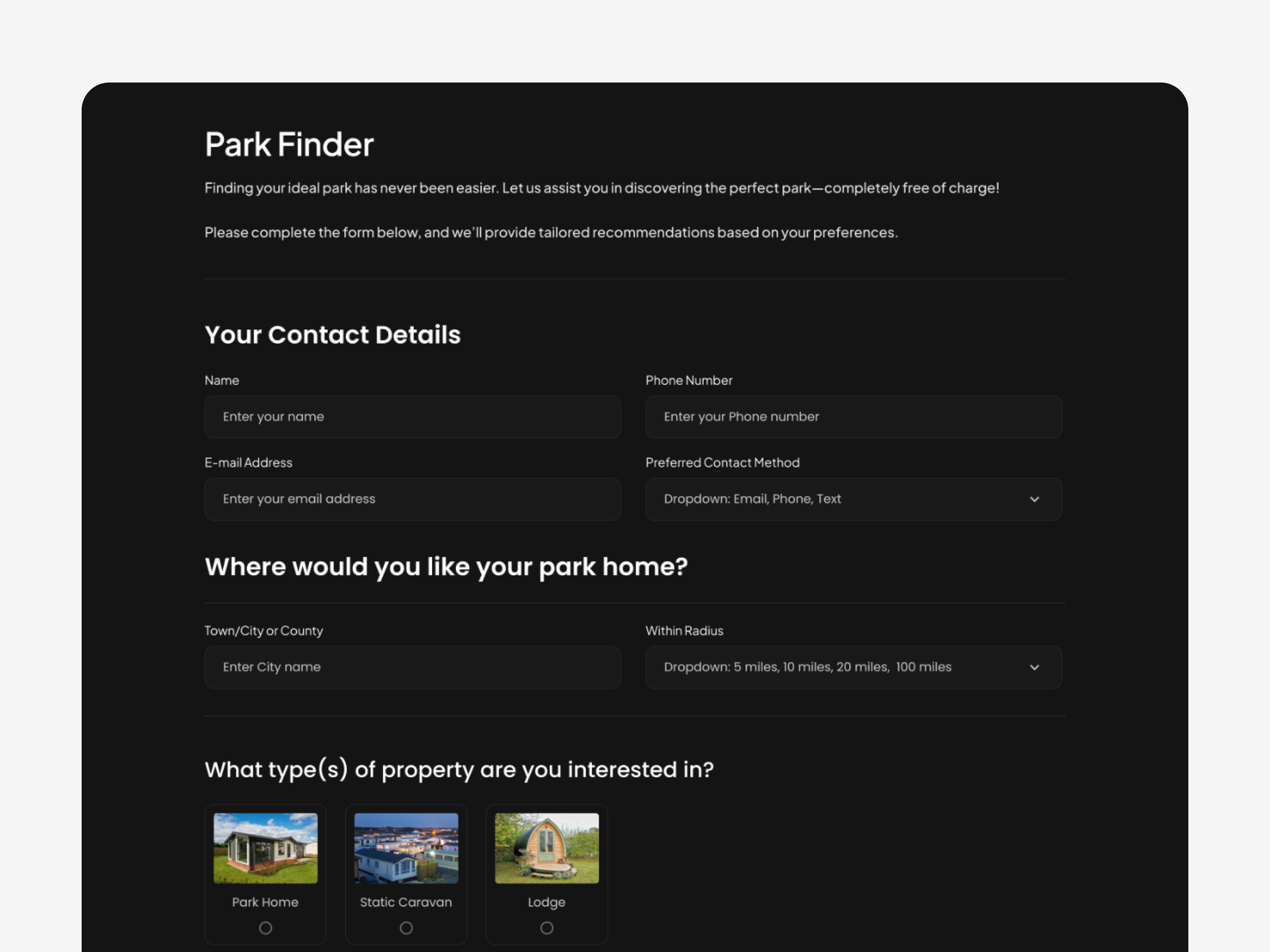 Fig. 04: Park Finder — Guided Discovery Tool